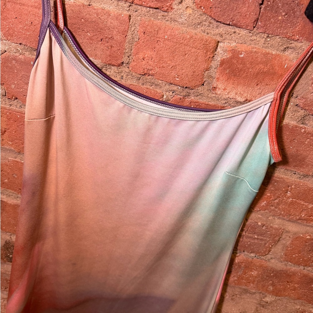 Belle the Label Abstract Floral Slip Dress | Coral Pink Mint | Size S - Picture 5 of 6